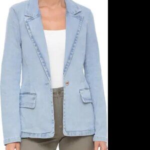 Bagatelle Collection NY Women's Denim Jean Blazer Jacket Small One Button